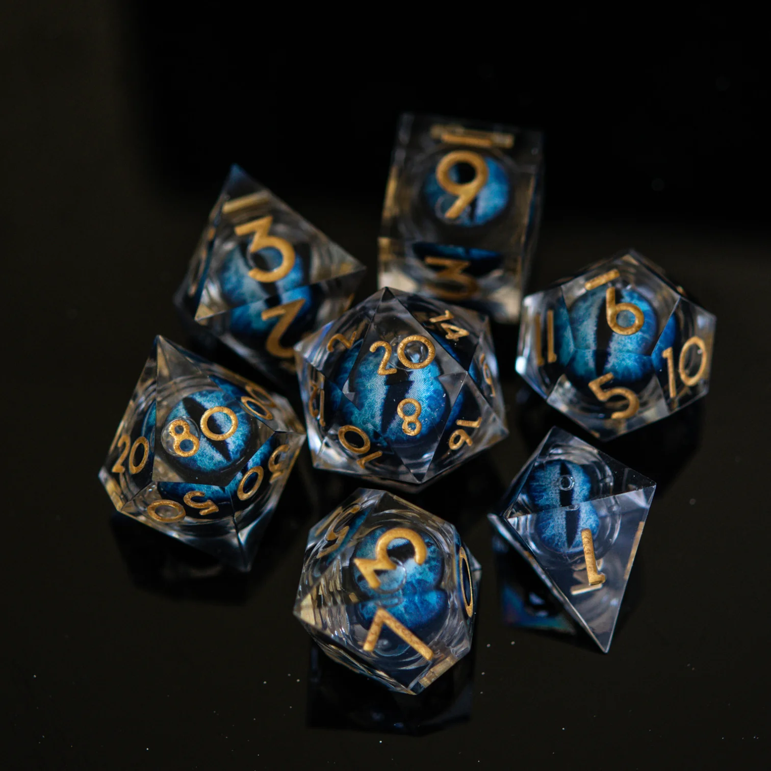 Legacy of Blue Eyes liquid core dice from Misty Mountain Gaming