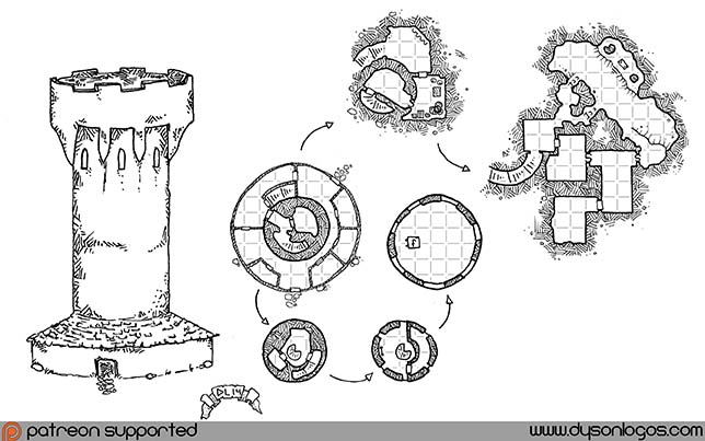 Wolf Tower Kraken (Gridded)